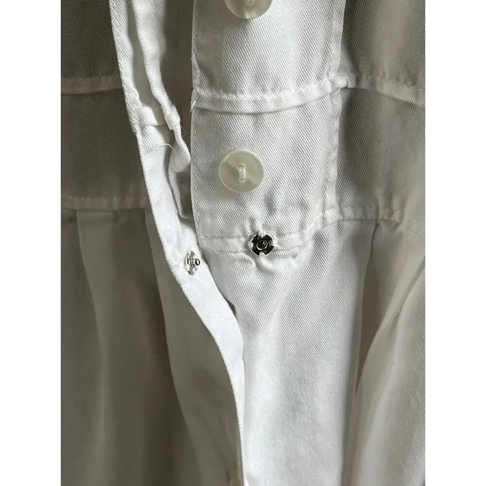 90s Dressed In White Rayon Checkered Top Button Long Sleeve Maxi Dress Women’s S - Picture 7 of 9